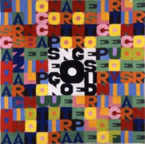 Alighiero Boetti, Senza titolo (Segno e disegno), 1978, ricamo su tela, cm 68 x 68