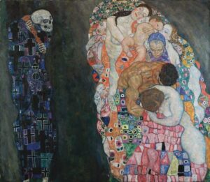 Gustav Klimt, Morte e vita, 1910/1911, olio su tela , 180x200 cm, Leopold Museum, Vienna